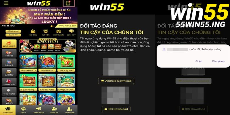 Chi tiết cách download app Win55 về hệ điều hành Android